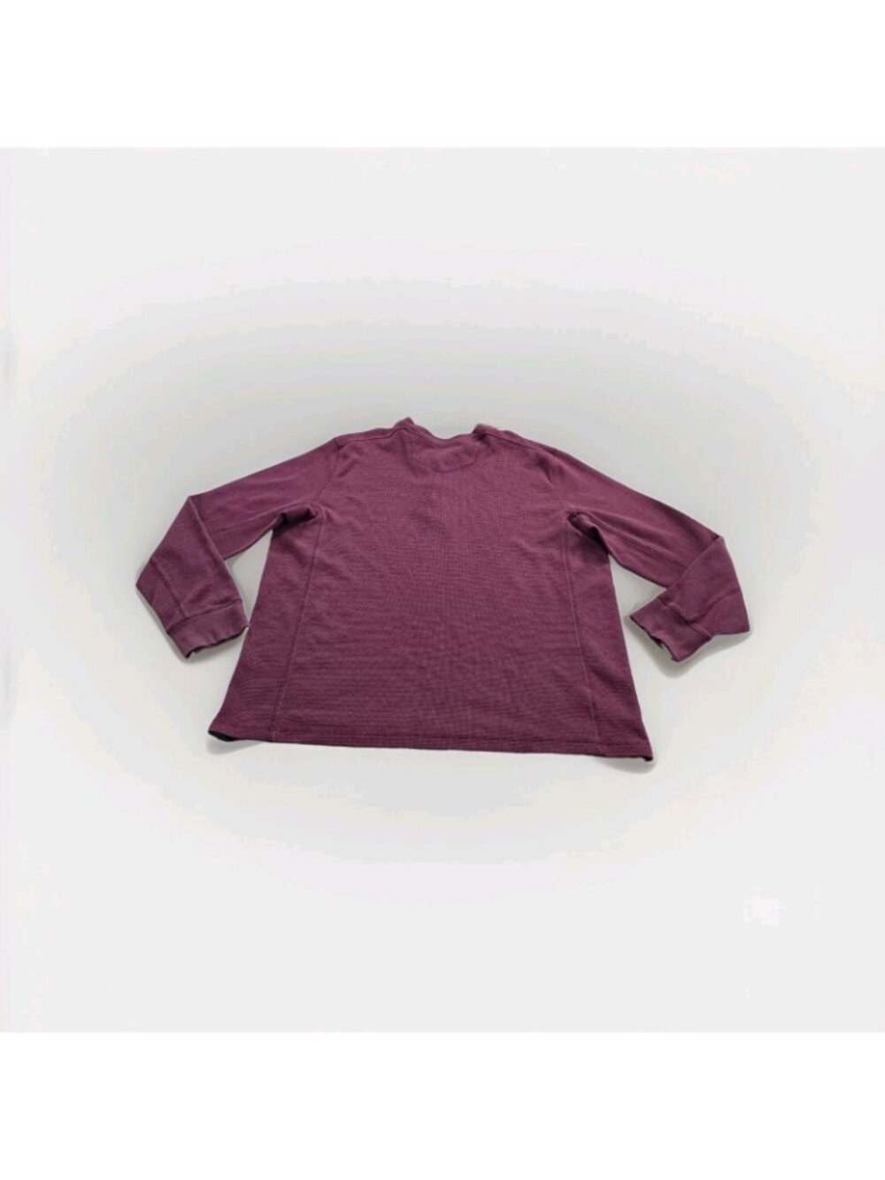 Eddie Bauer Henley Men T2XL Plum Cotton Blend Waffle Knit LS Casual Cottage Edgy - Picture 16 of 16